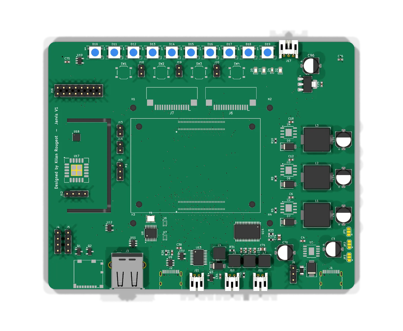 3D render of the populated HomeDeck board from above